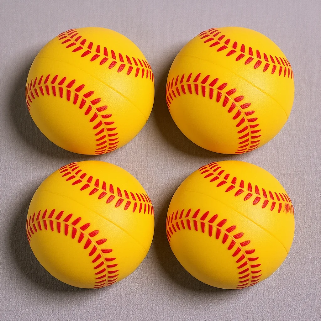

Training Softballs 4 Pcs Kids Practice Baseballs PU Sponge Balls Sports Toys for Children Outdoor Hitting Game Play Activity