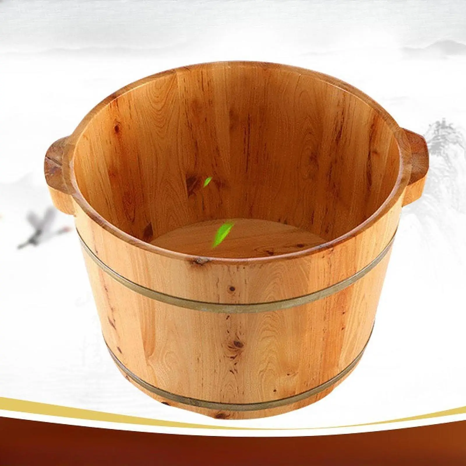 Vasca per ammollo dei piedi Vasca per lavabo Secchio per pediluvio addensato con manico Vasca per piedi in legno Bacino per pediluvio in legno per camera da letto Sauna Bagno