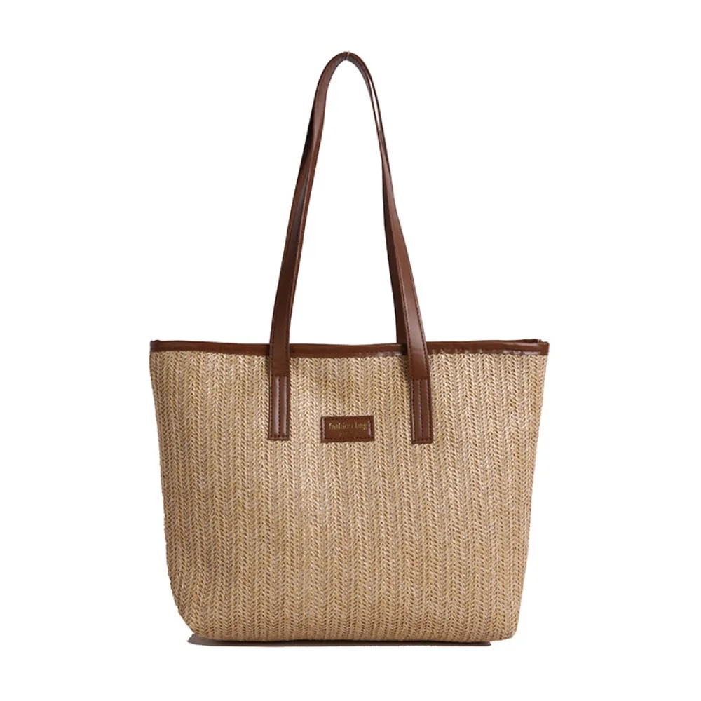 

Fashion Summer Weave Straw Bag Leisure Casual Straw Shoulder Bag Boho Beach Tote Bag for Women