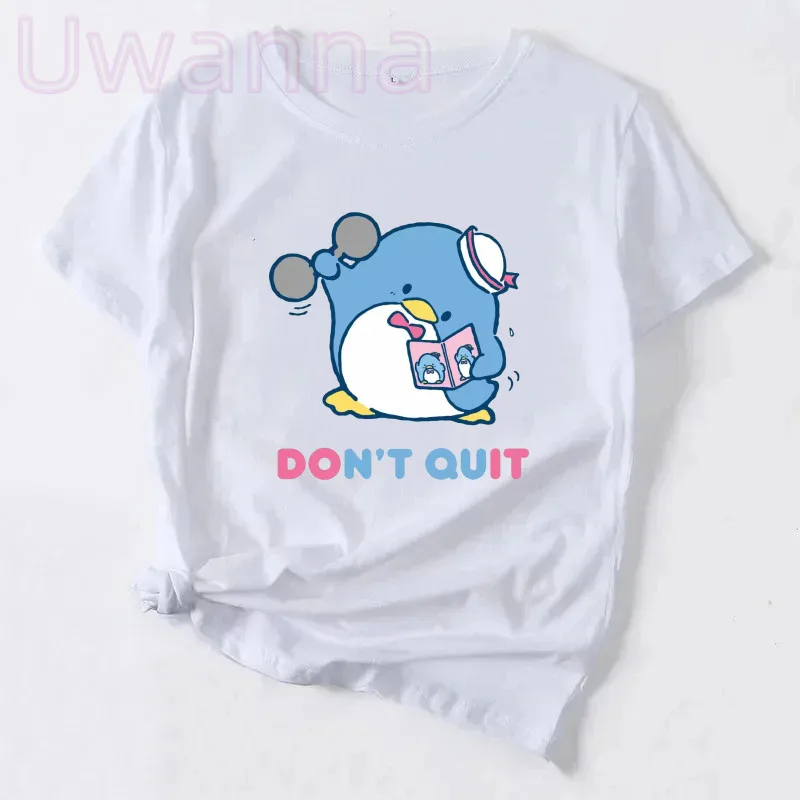 Cartoon Penguin T Shirt Women Graphic Tuxedosam T-shirt Funny Summer Tshirt 90s Anime Top Tee Female Cute Print Women T Shirts