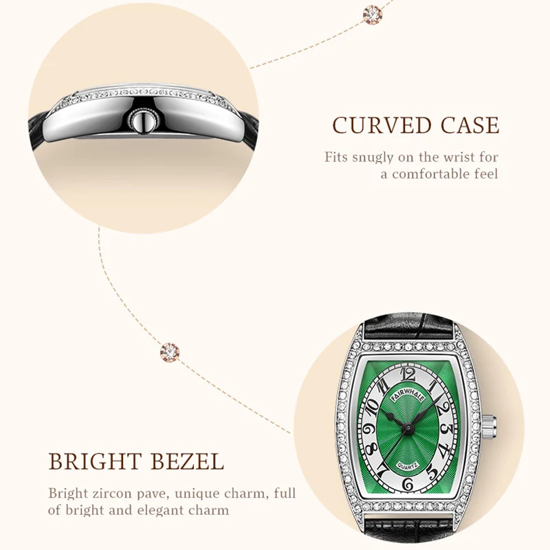 مارك Fairwhale 3450 ساعة أنيقة للنساء الماس السيدات فستان كوارتز ساعات مقاوم للماء ساعة امرأة #6