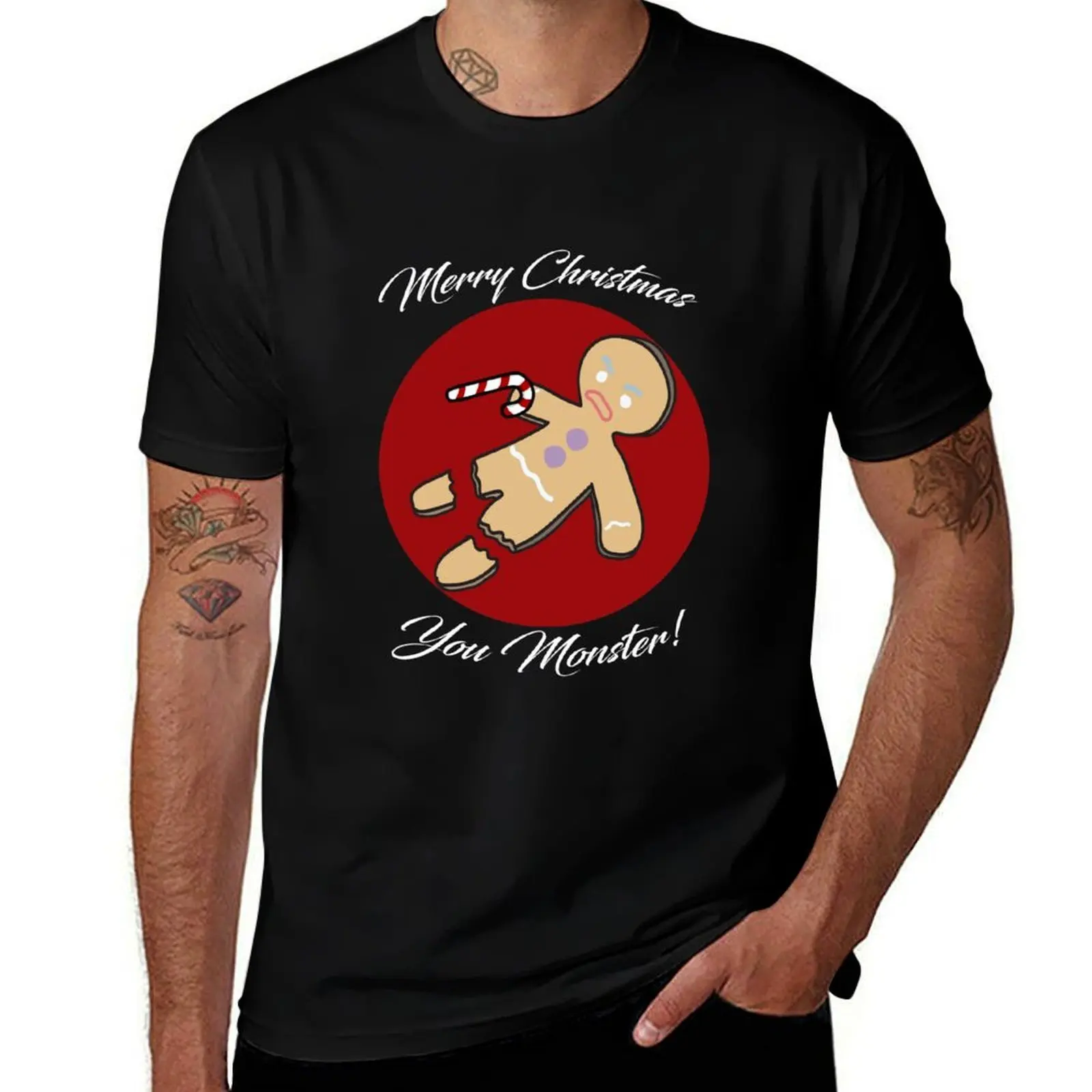 

Gingerbread Man Christmas - Green T-Shirt t shirts for man graphic tees t shirt man cotton t shirt plain T-Shirt