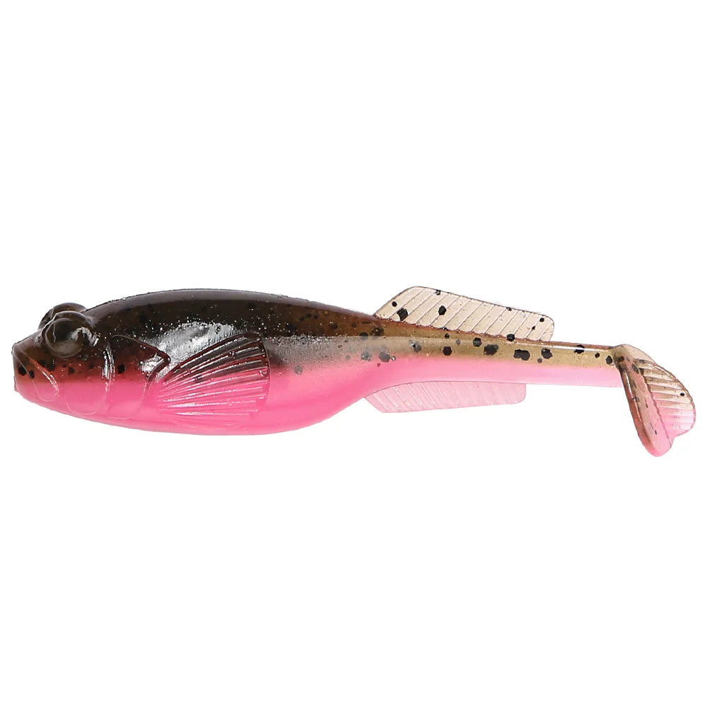 B&U Texas Rig Drop Shot Weichköder, Sinkende Paddle-Tail-Weichplastikköder, Lebensechte Goby-Angelköder für Süßwasser-Barsch