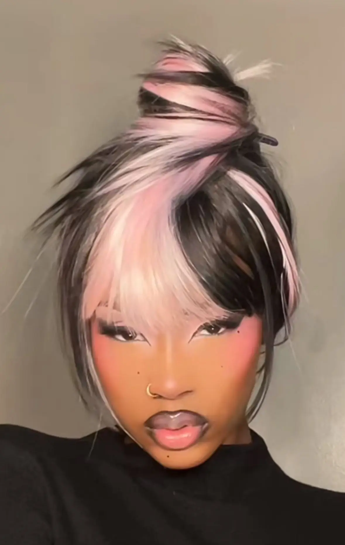 الوردي والبني شعر مستعار للنساء لوليتا شعر مستعار لطيف 24inces طويل مستقيم خصلات الشعر المستعار عقال فو Cheveux فام بيروكات صناعية