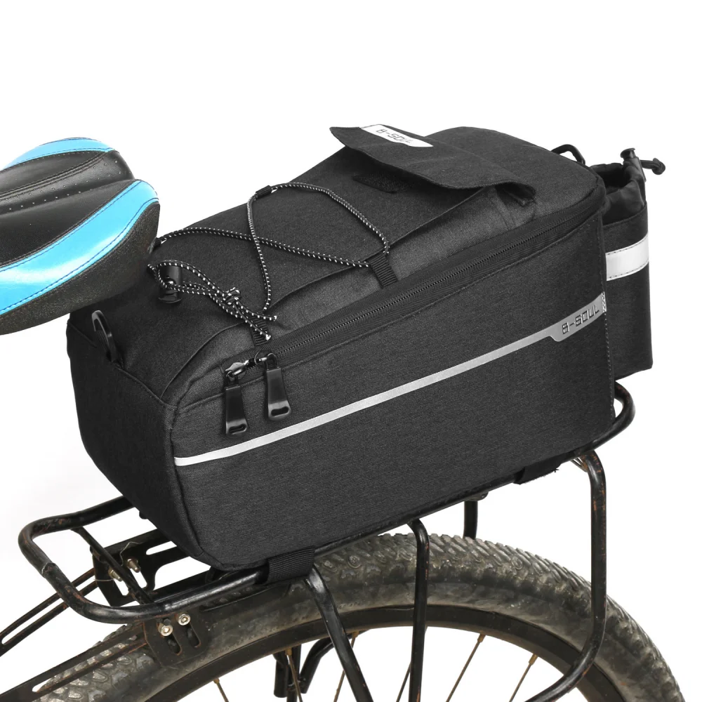 Bicycle 13L Carrier Bag Bike Rear Basket Waterproof Pannier Trunk Bags Back Rack Rear Seat Bag Cycling Luggage Shoulder Handbag