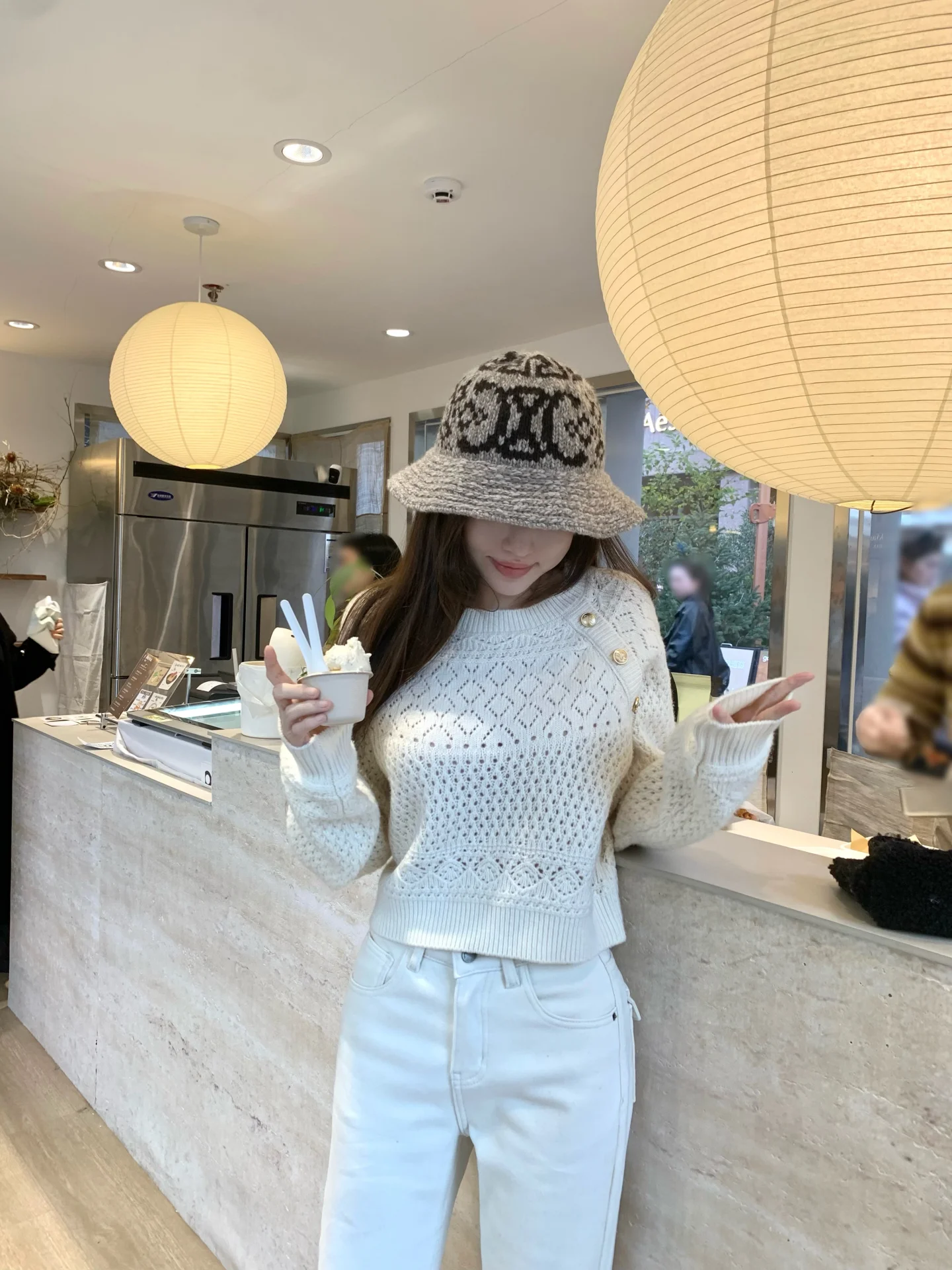 

Вязаный свитер Ele Sle ort с вырезами, из шерстяного материала, женский, свободного кроя, с длинными рукавами, круглым вырезом, комплект из двух предметов