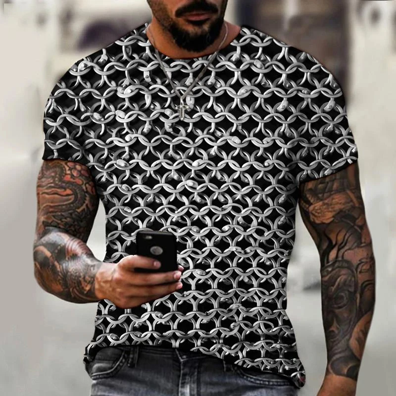 2024 New Men's Tshirts 3D Striped Print Cool Designs Tops Summer O Neck Casual Short Sleeve Male Fitness Clothing Oversized 4XL