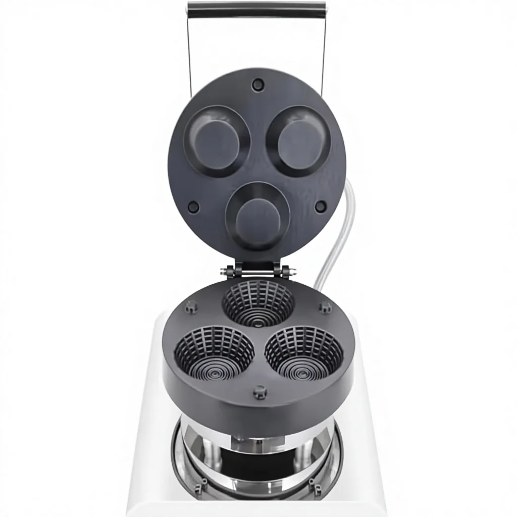 Ice Cream Waffle Bowl Making Machine 3 Belgium Waffle Bowls Non-Stick Coating 1600W Baking Pan