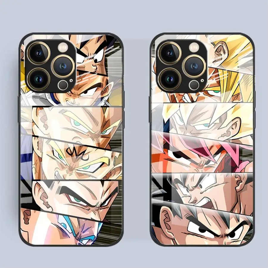 

Чехол D-ragonS B-allS с изображением Гоку для iPhone 17 Pro Max, Air 15 Plus, 14, 11, 16, 12, 8, 13, XR, стеклянный чехол для телефона