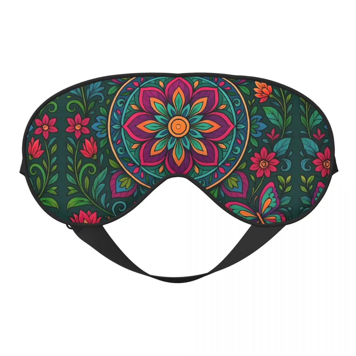 

Custom Vintage Mandala Creative Eyepatch Colorful Floral Pattern Blindfold Men Women Travel Sleep Eye Mask Lunch Break Eye Cover
