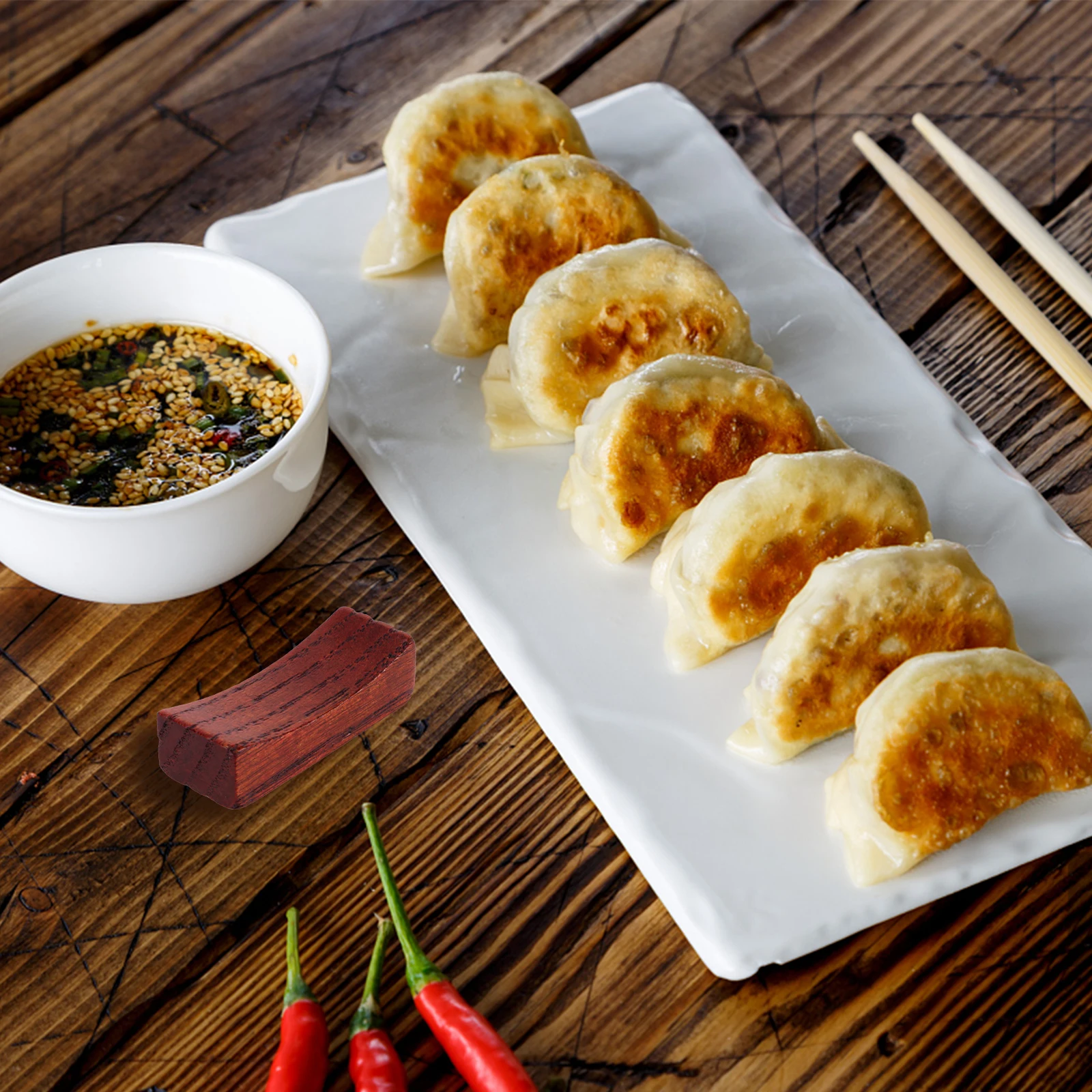 

6Pcs Wooden Chopsticks Rest Holder Tableware Stand for Forks Spoons Keep Clean from Germs Heavy Duty Solid Wood