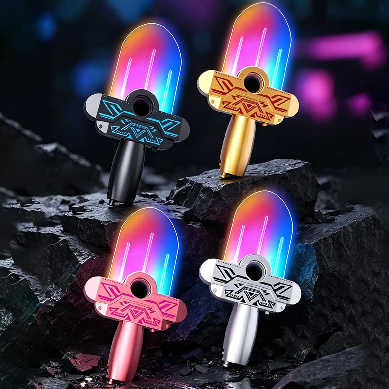 Light Spinner 4 Pieces LED Color Changing USB Rechargeable Toy Light Up Handheld Spinner For Home Travel Office Car Trip Waiting