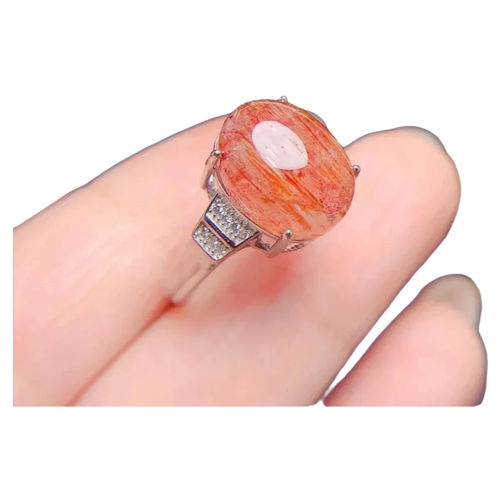 

KJJEAXCMY 925 Sterling Silver Natural Strawberry Crystal Gemstone Women's New Ring Girl's Party Birthday Christmas Gift Jewelry