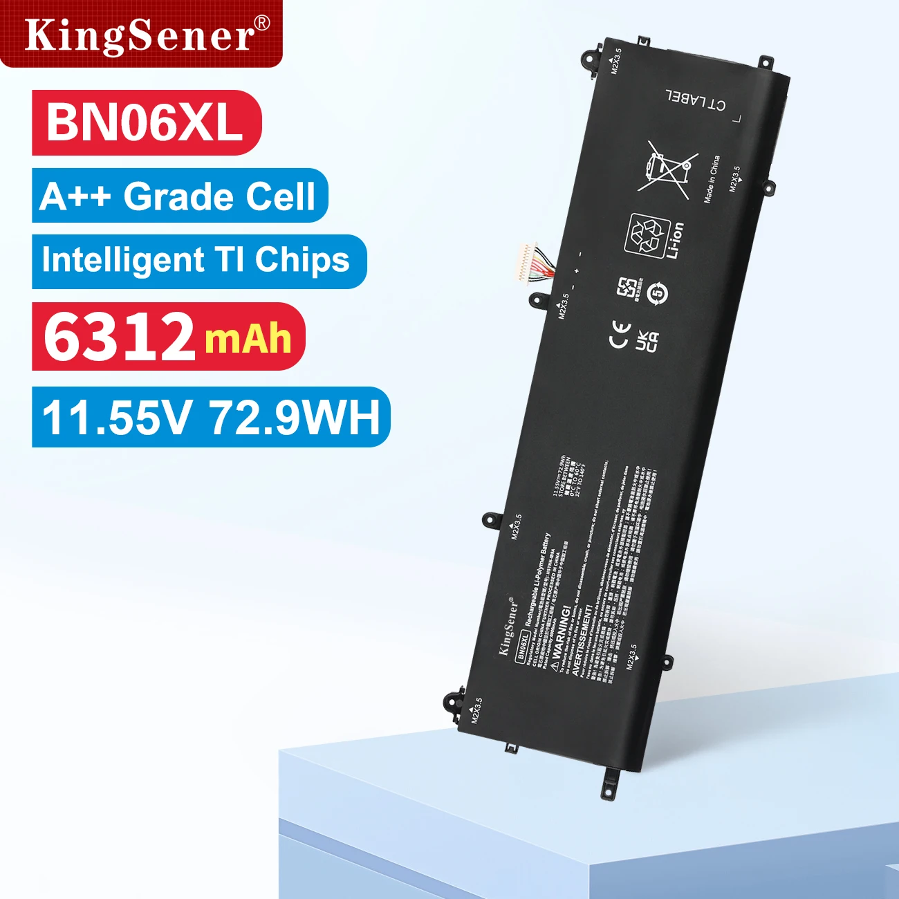 KingSener BN06XL Battery 11.55V 6000mAh 72.9Wh for HP Spectre X360 Convertible 15 15-EB0001NC 15-EB0025TX 15-EB0041UR 15-EB1001N