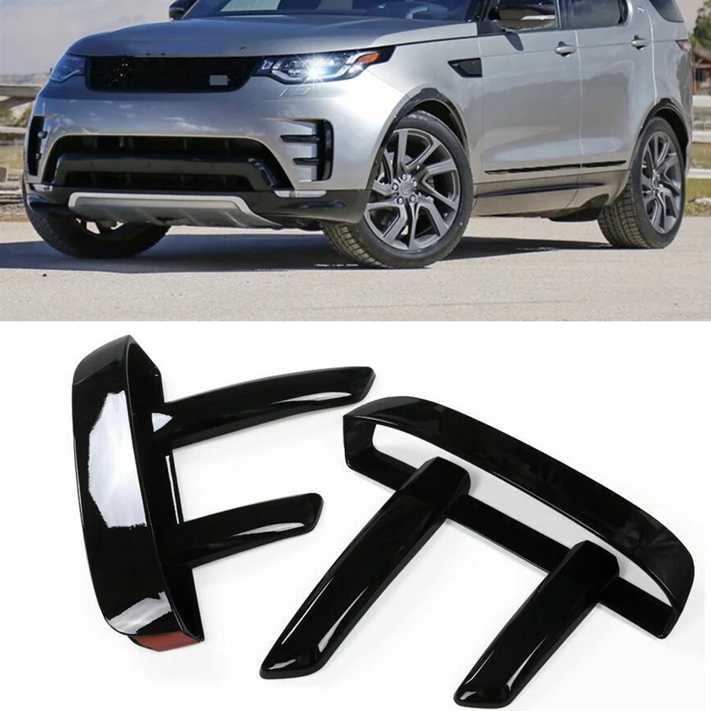 Front Bumper Side Air Vent Intake Grille Trim For Land Rover Discovery 5 L462 2017-2022 Glossy Black Inlet Cover Splitter Grill