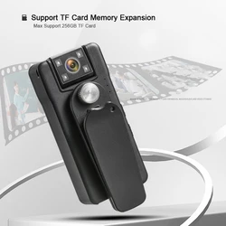 Vandlion A50 Mini WIFI Camera Remote Control 150 Degrees Wide Angle Rotation Lens 1080P Bodycam with Rotating Back Clip