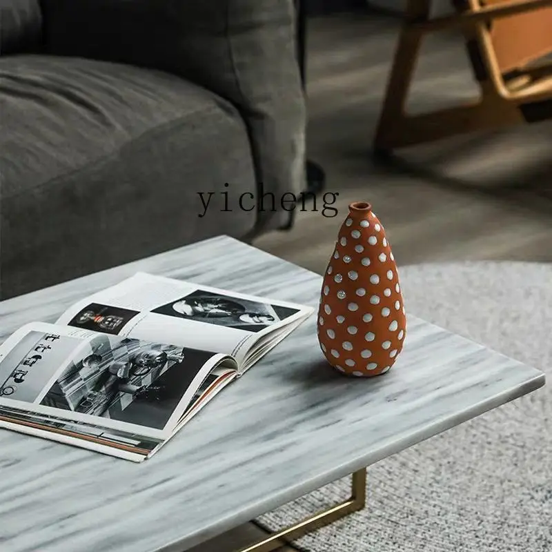 ZMLmodern model room creative ceramic vase home soft pottery pot ornament corrugated flower arrangement
