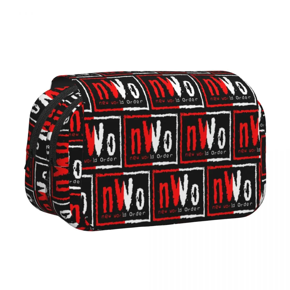 NWO New World Order Wrestling Pencil Case Pencil Pouch Hard Shell Leather Large Capacity Pen Box Pencil Bag for Students Gifts