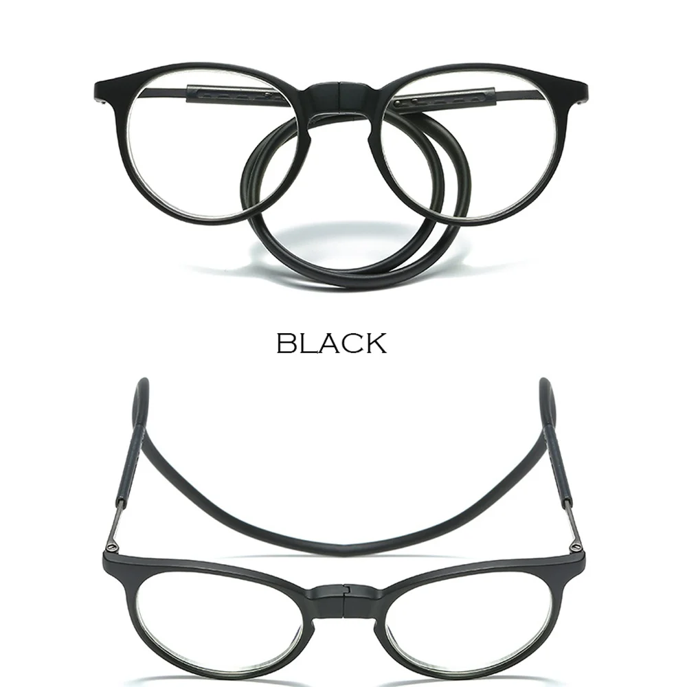 Comfortable Soft TR Magnetic Absorption Hanging Neck Reading Glasses for Men and Women