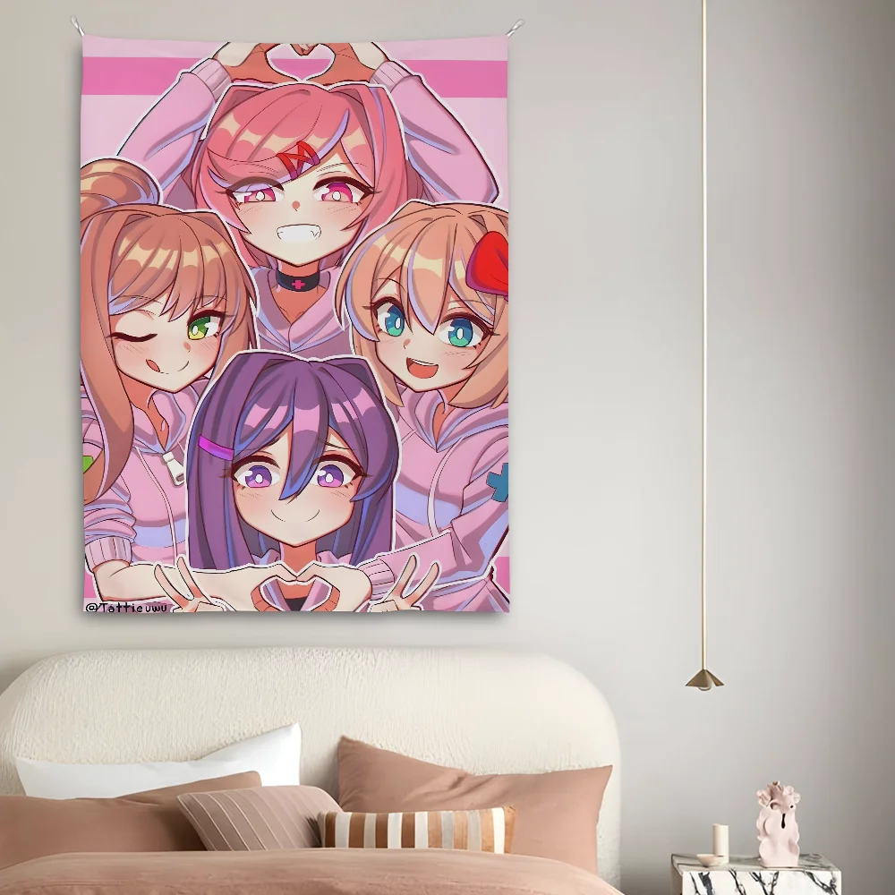 Game Dokis D-Dokis L-Literatuares Club Tapestry Perfect For Home&Living Bedroom Decor Wall Art Backdrop Banner