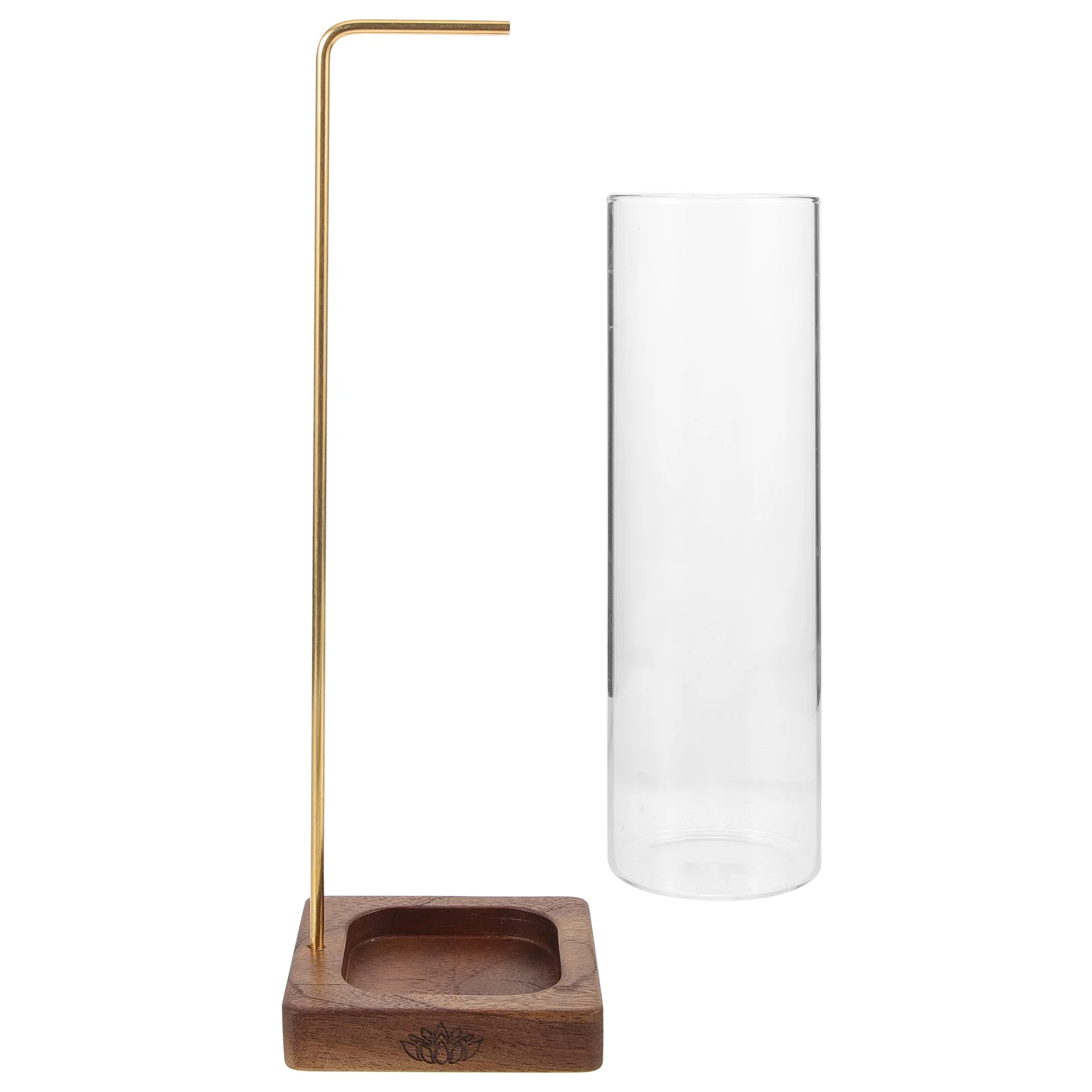 

Incense Stick Holder with Glass Catcher Anti Flying Desktop Censer Pure Copper Sturdy Stable for Yoga for Sticks