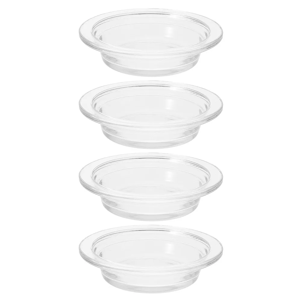 4Pcs Transparent Glass Aroma Dish for Wax Melts Essential Oil Diffuser Warmer Plate Reusable Fragrance Tray Aromatherapy