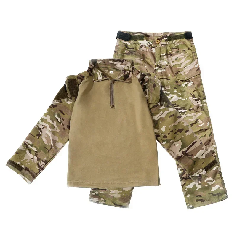 Conjuntos de camisas y pantalones de camuflaje táctico para niños, ropa de campamento de entrenamiento de jardín de infantes, traje de rana al aire libre, Verano