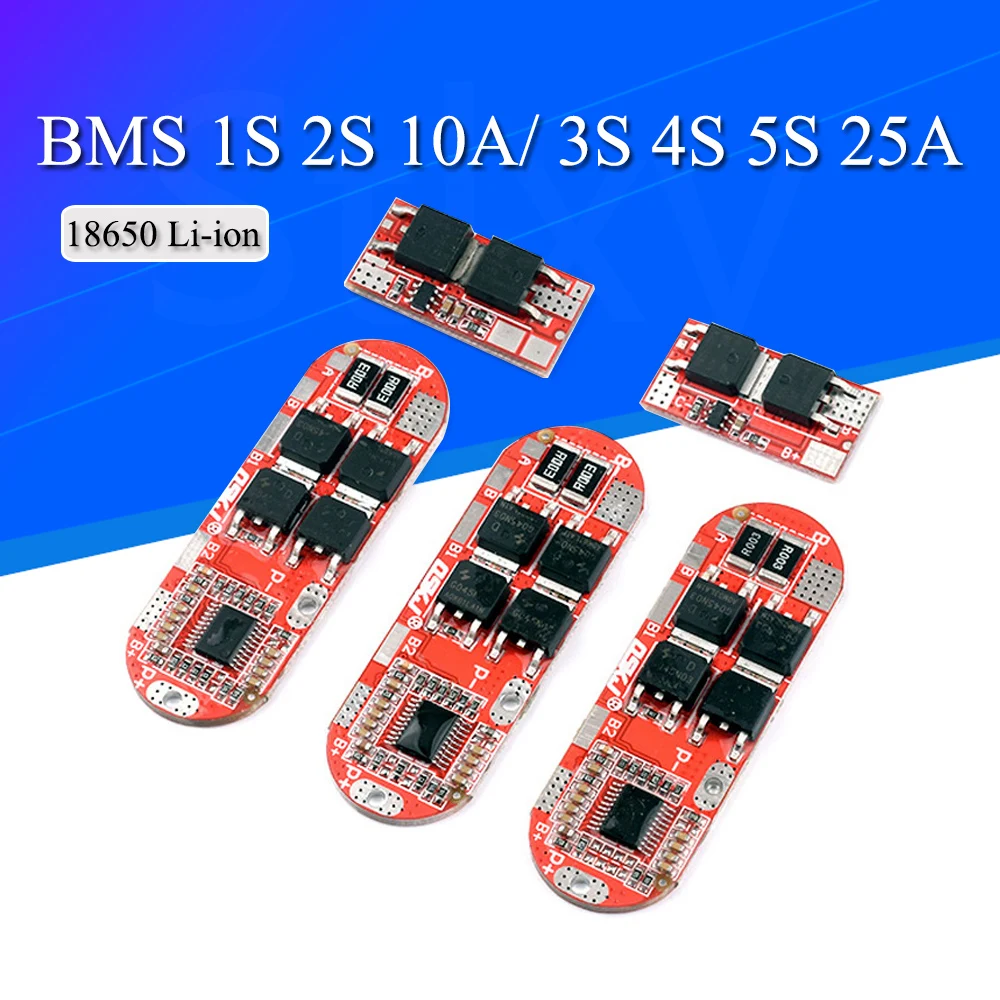 Bms 1s 2s 10a 3s 4s 5s 25a Bms 18650 Li-ion Lipo Lithium Battery Protection Circuit Board Module Pcb Pcm 18650 Lipo Bms Charger