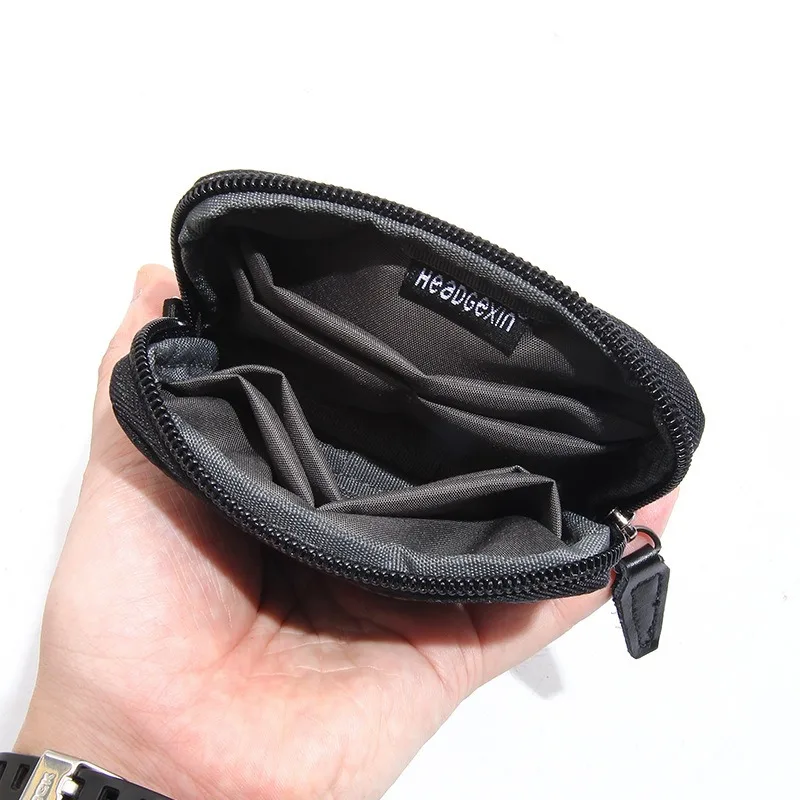 Men's Nylon Coin Pouch - Waterproof Mini Wallet with Quilted Design, Compact Handheld Bag for Outdoor & Daily Essentials