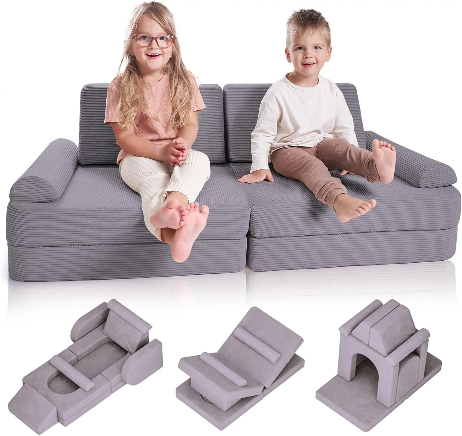 Kids Play Couch for Fun Play Time or Comfy Lounging - The Perfect Toddler Sofa to Boost Creativity and Easily