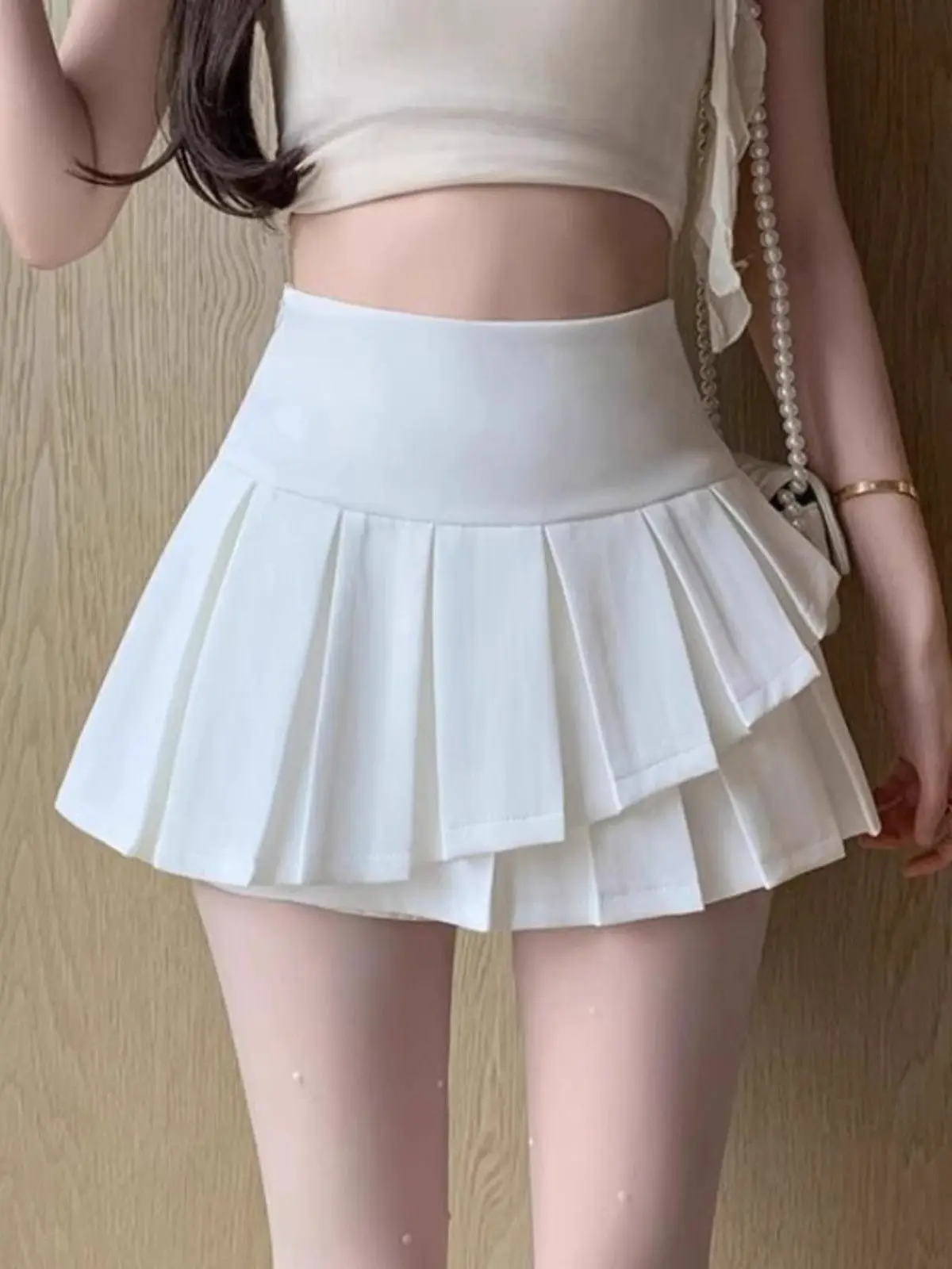 Korean Style High Waist A-Line  Skirt Women's Summer New Sweet Asymmetrical Short Skirt Lengthening Legs High End Feeling
