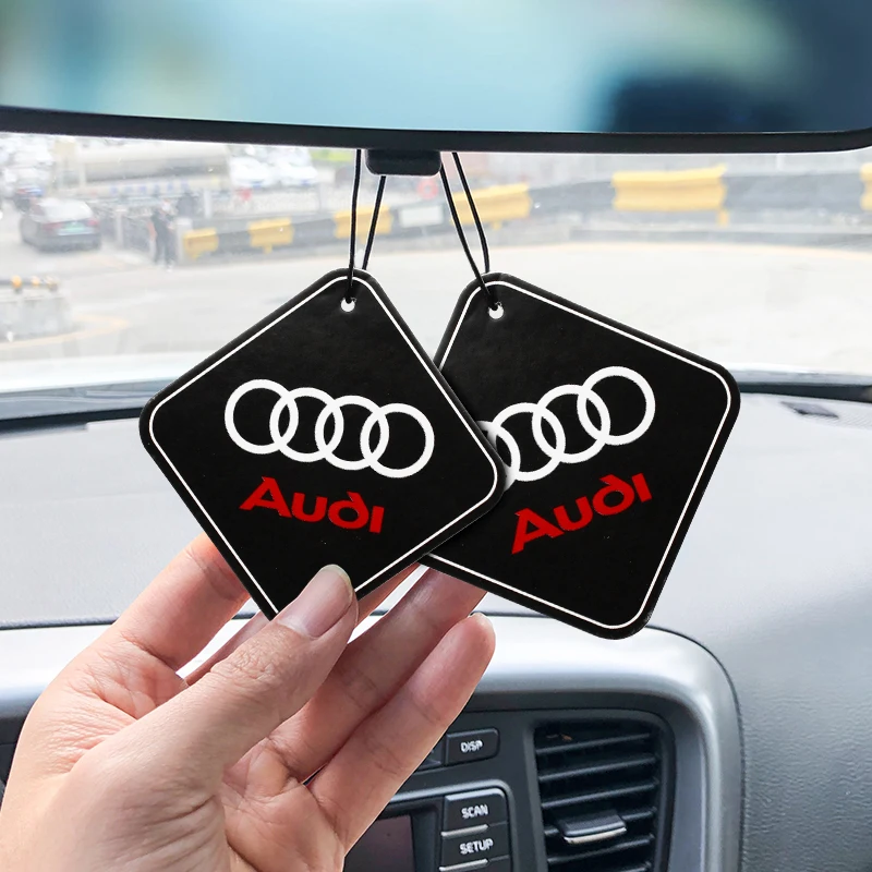 Car Logo Badge Rear View Pendant Air Freshener Hanging Accessories For Audi Sl ine A4 B7 B8 B9 A3 8P 8V 8L A5 A6 C6 C5 C7 A1 A7