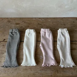 Leggings en coton chaud pour bébé, pantalons décontractés pour enfants, pantalons coupe botte pour garçons et filles, vêtements pour enfants, nouveau, sourire, hiver, 2024