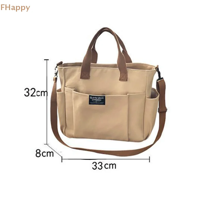 Borsa Tote portatile 1PC borsa a tracolla diagonale a spalla singola in tela orizzontale di grande capacità per studenti femminili