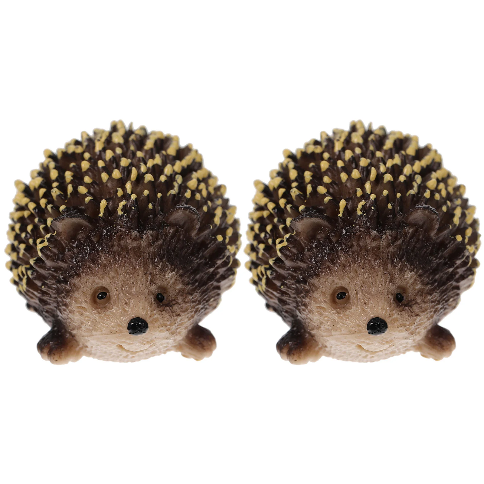 2 Pcs Hedgehog Statue Miniature Tree Toys Potted Moss Decor Adorable Sculpture Artificial