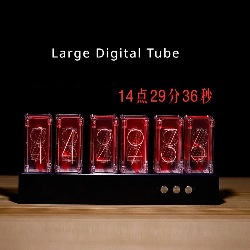 Technology Sense RGB Computer Desktop Creative Seat Clock Glow Tube Clock Electronic Flipping Table Clock LED Digital