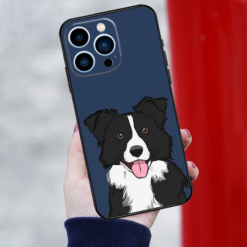 Custodia per cani Border Collie per iPhone 15 14 13 12 Mini 11 Pro Max 12Pro 13Pro XS X XR 7 8 Plus SE2 Cover protettiva