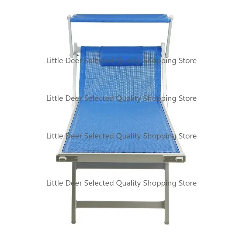 Outdoor folding single bed household beach folding chair aluminum alloy beach chair with awning
