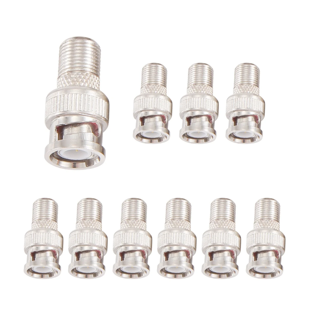 BNC Male to F Female CCTV Camera Coax Cable Connector (Pack of 10)