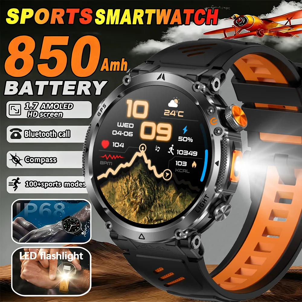 2026New Military T-Rex3 Ultra GPS SmartWatch Built in GPS Compass Altimeter Barometer 5ATM Waterproof 850mAh Sports Bracelet Men
