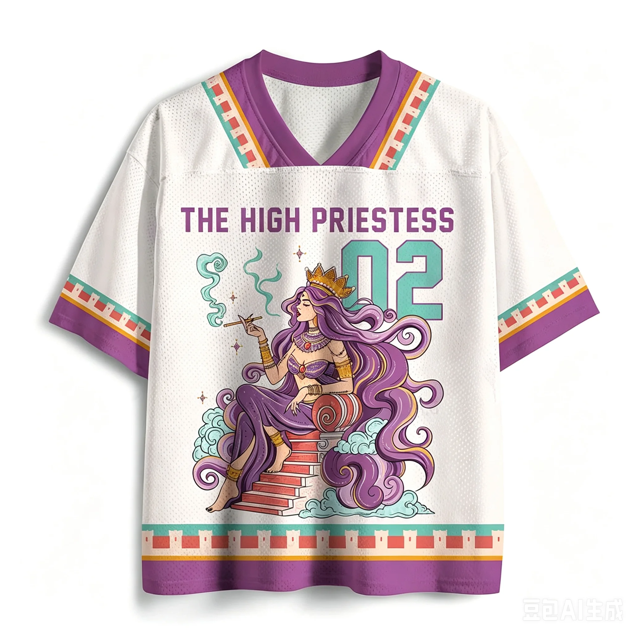 2026 Summer Fashion New Gothic Goddess High Order Priest Limited Edition 3D Printed Outdoor Leisure Fitness V-neck T-shirt Large