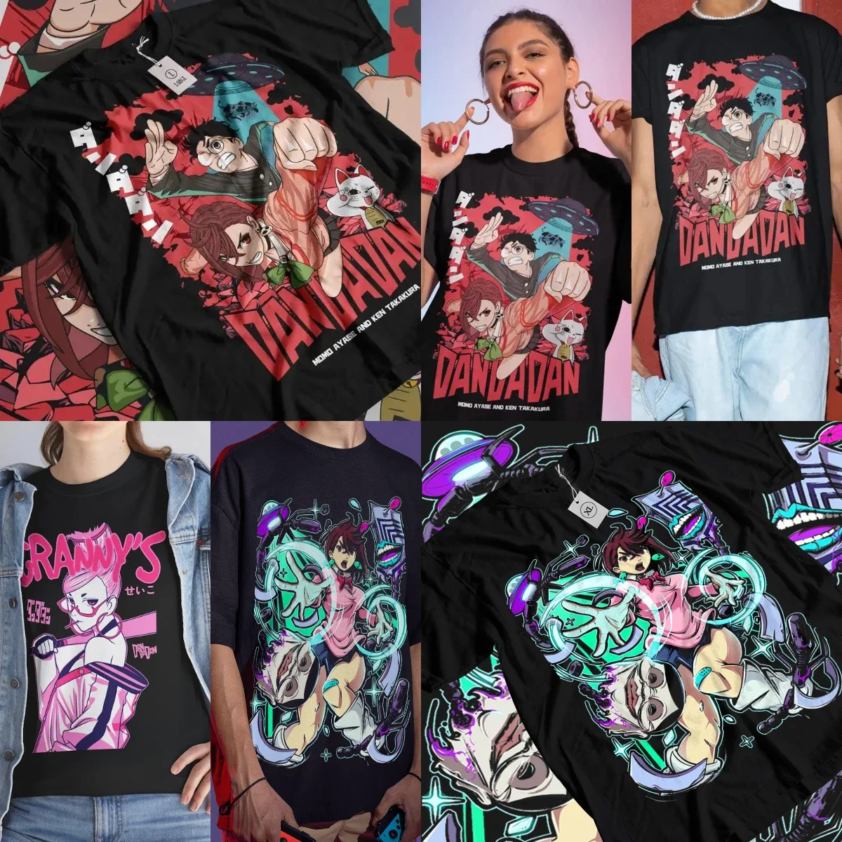 قميص الانمي Dandadan مومو Ayase Okarun هدية قميص جميع حجم الجرافيك تي شيرت المتضخم تي شيرت الملابس النسائية الموضة