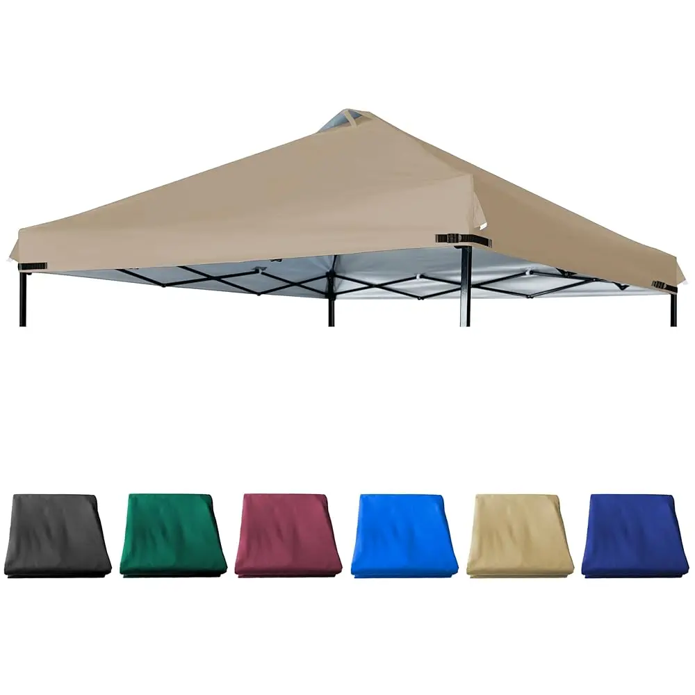 

Canopy Replacement Top Silver Coated With Air Vent Upgraded Adjustable Straps For Most 12X12 Straight Leg Frame, (Khaki)