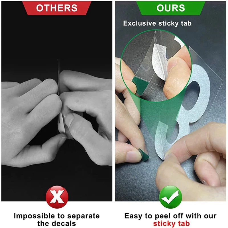 digital stickers Mailbox Numbers for Outside, 10 Sets 0-9 Reflective Number Stickers with Sticky