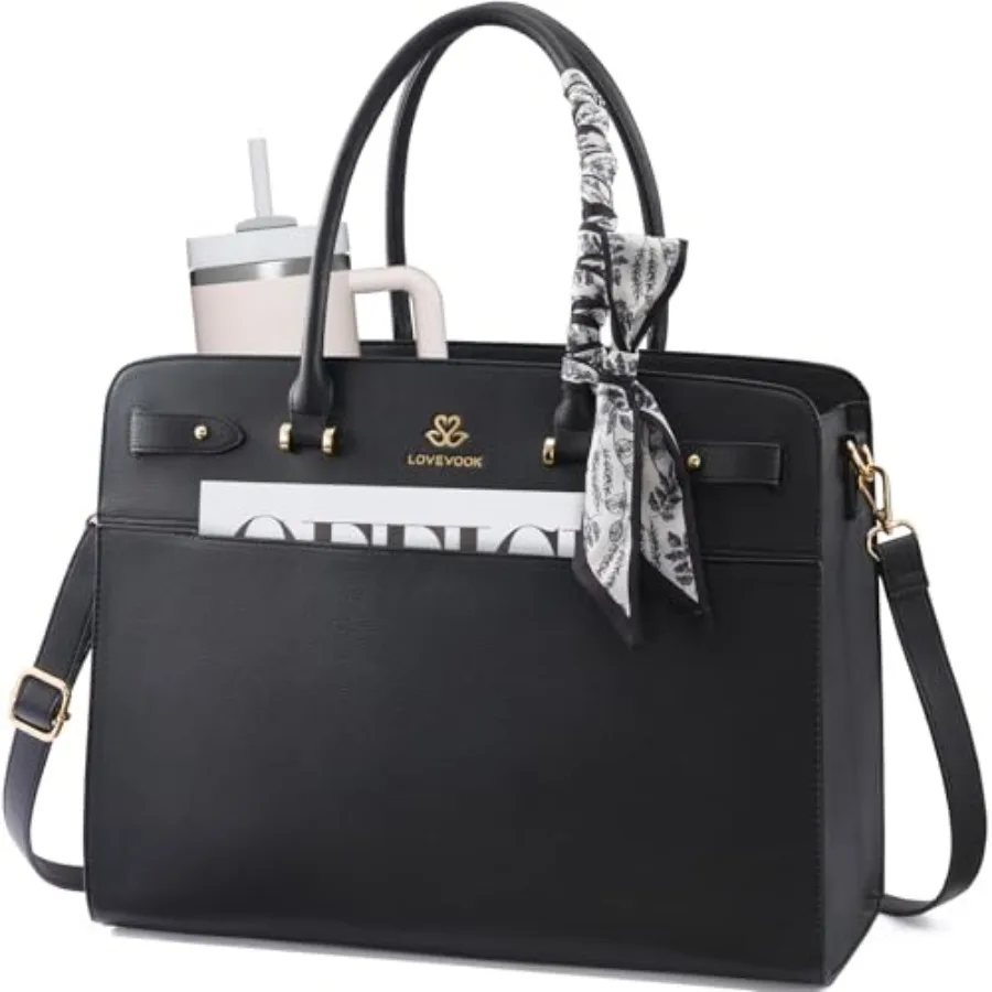 

Сумка-тоут LOVEVOOK для ноутбука, женская, из искусственной кожи, водонепроницаемая, для работы, деловая сумка-портфель для учителей, с шелковым платком