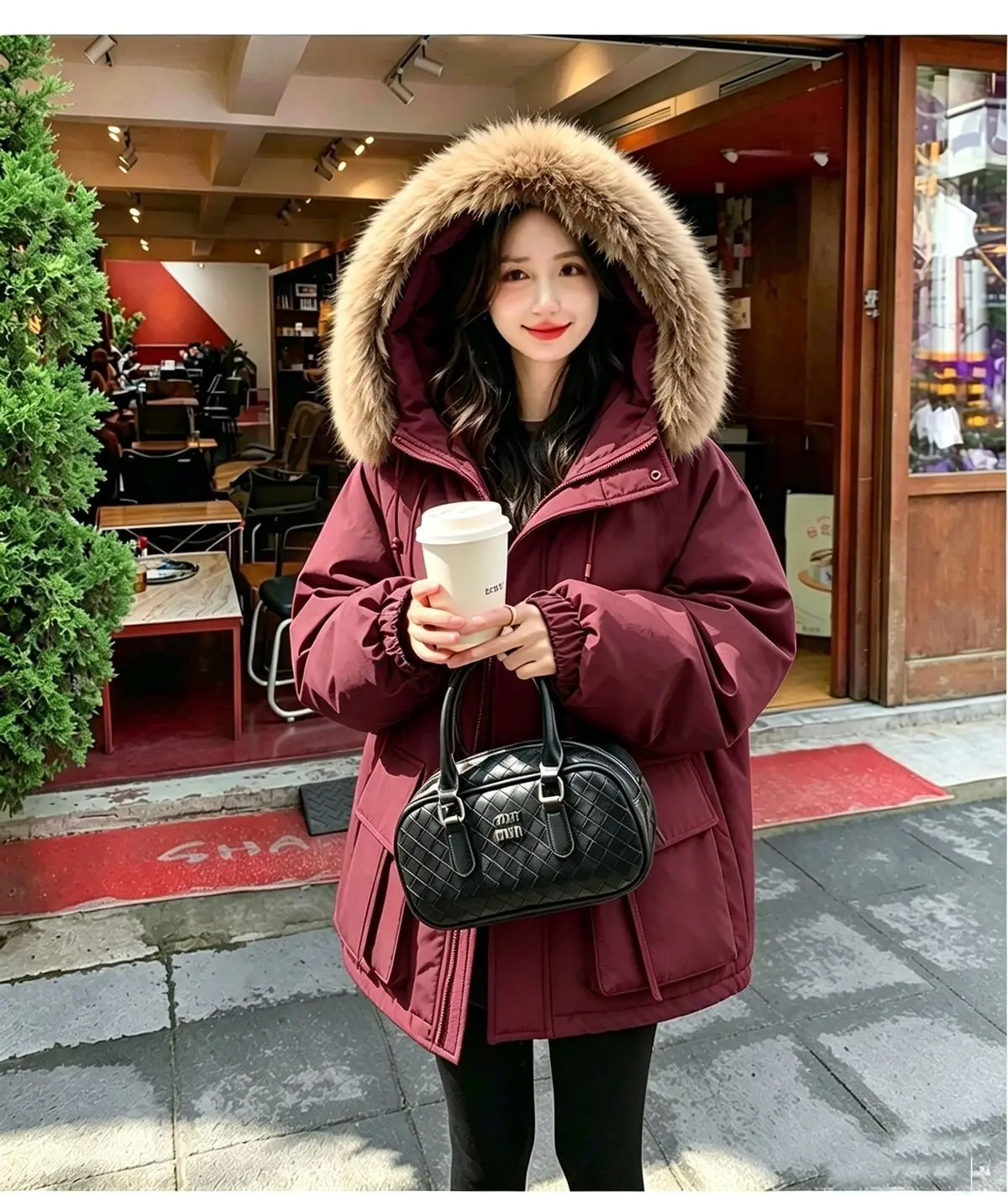 Detachable Large fur collar Plush Thick Cotton Jacket 2026 Autumn Winter New Warm Parker COAT Women's Medium long Cotton Jackets