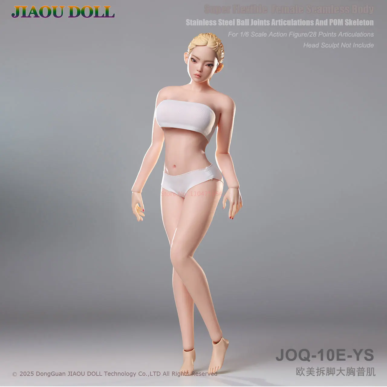ตุ๊กตา Jiaou รุ่น Joq-10e ขนาด 1/6 ฟิกเกอร์แอคชั่นหญิงยุโรปแบบยืดหยุ่นพิเศษ พร้อมเท้าถอดได้ อกใหญ่ รูปร่างไร้รอยต่อ รุ่น Kt
