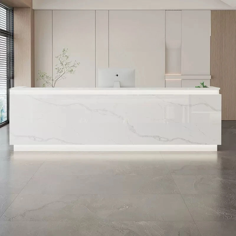 Store Modern Reception Desk Hairdressing Front Table Reception Desk Clinical Service Checkout Empfangs Theke Corner Furniture
