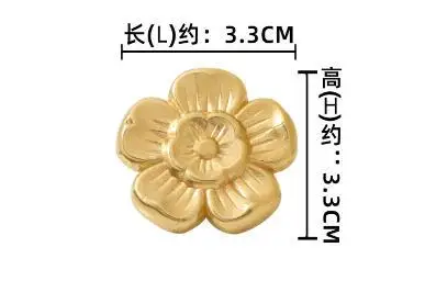 

2pcs Gold Cabinet Knobs Brass Flower Drawer Handles Vintage Style Furniture Pulls For Kitchen Dresser Wardrobe Replacement
