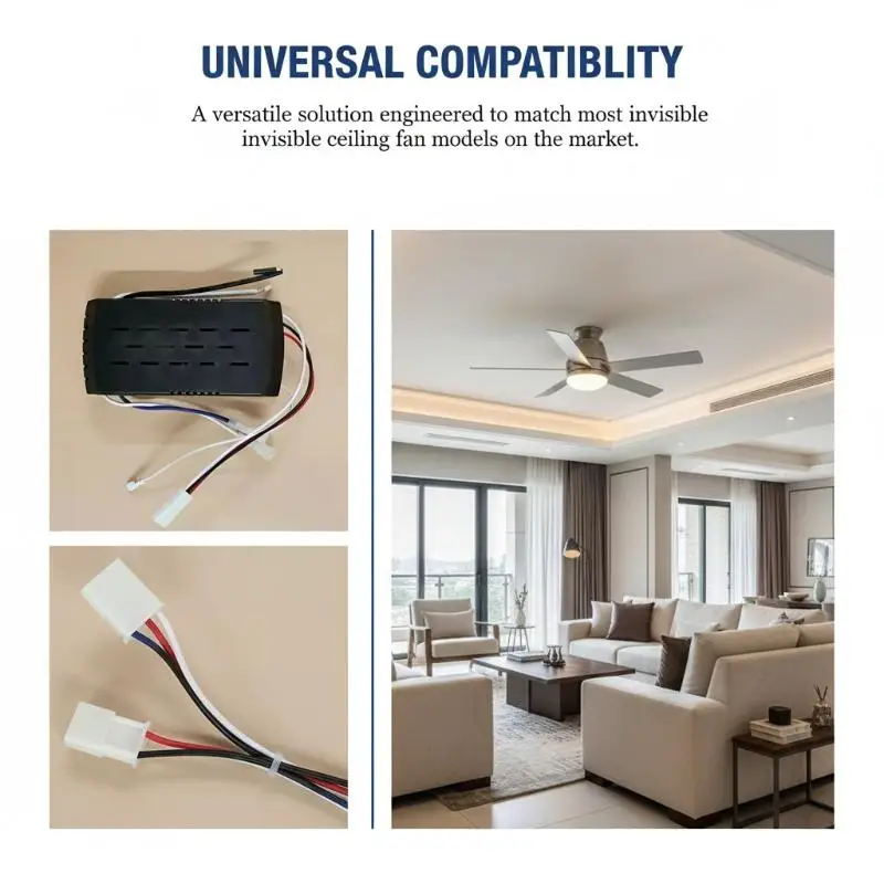 6 Speed Remote Control for Low Voltage Ceiling Fan with Receiver Energy Saving Ultra Quiet Operation for Home and Office